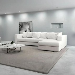 Colțar extensibil dumonde cu ladă de depozitare si sezut confortabil din spuma high-density, Gloria Euphoria Ivory II 320x183 cm