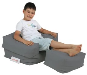 Fotoliu puf cu suport de picioare 65x40 cm gri