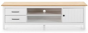 Comodă TV albă din lemn de pin 158x47 cm Miranda – Marckeric