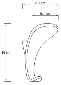 Cârlig SAPHO LF001, înălțime 10 cm, ABS, argintiu