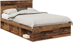 vidaXL Cadru de pat Lemn vechi 120 x 200 cm Lemn de pin masiv