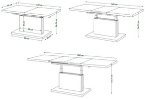 Mazzoni ASTON Alb Mat - MĂSUȚĂ EXTENSIBILĂ MODERNĂ MĂSUȚĂ DE CAFEA