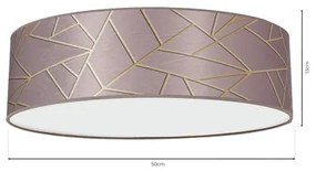 Plafonieră ZIGGY 3xE27/60W/230V roz/aurie