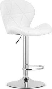 OFERTA Scaun de bar din piele ecologica WEST, alb II. calitate