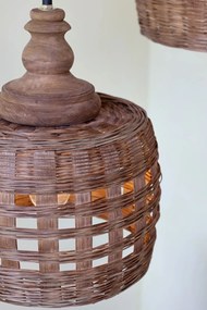 Lustra împletita manual din rattan si rachita, D31 cm