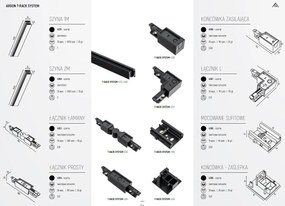 Spot pe sina BERGEN auriu / Accesoriu pentru sinele trifazate ARGON T-RACK