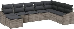 vidaXL Set de canapea cu pernă 8 pcs Gri poliratan