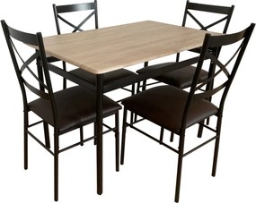 Set masa cu 4 scaune NAREN, stejar sonoma/negru