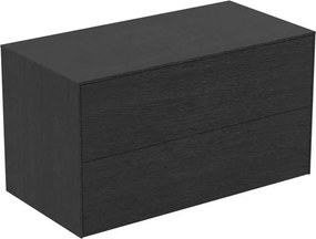 Dulap baza suspendat Ideal Standard Atelier Conca finisaj stejar inchis 2 sertare cu blat 100 cm