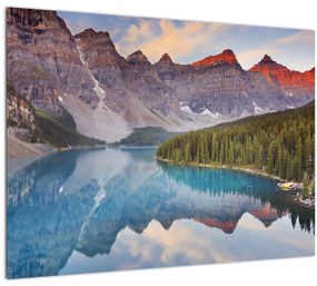 Tablou pe sticlă - Peisaj montan din Canada (70x50 cm)
