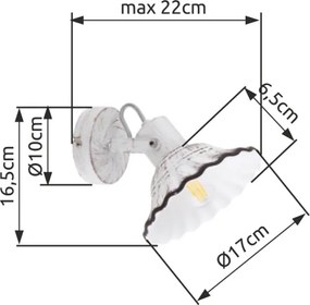 Spot de perete Globo 54050-1 JOWITA 1xE27/40W/230V