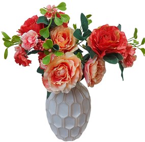 Trandafiri artificiali Amelie, Rosu coral, 45cm