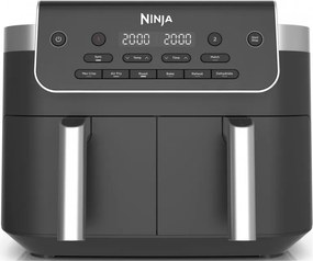Friteuza cu aer cald Ninja Foodi Dual Zone DZ801EU, 2470 W, Zone de gatit independente, 7,6 l, 6 programe, 40-240°C, Max Crisp, Sync, Gri/Inox