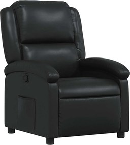 vidaXL Fotoliu rabatabil din piele ecologică neagră