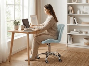 PROMOTIE Scaun de birou albastru deschis AVOLA VELVET calitate II