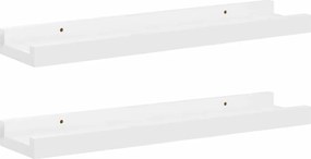 vidaXL Rafturi de perete, 2 buc., alb extralucios, 40x9x3 cm