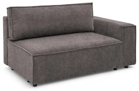 Modul pentru canapea maro deschis cu tapițerie din catifea reiată (cu colț pe partea dreaptă) Nihad modular – Bobochic Paris