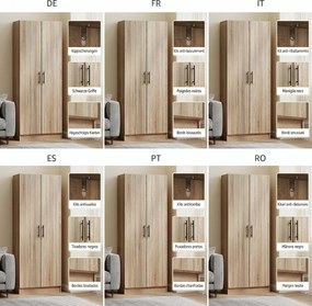 HOMCOM Dulap de Bucătărie Modern cu Rafturi Ajustabile și Uși Amortizate Lemn | Aosom Romania