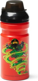 Sticlă pentru apă cu capac negru LEGO® Ninjago, 390 ml, roşu