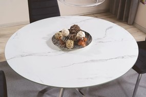 Masa rotunda Agis marmura alba/argintiu ø90/h71 cm