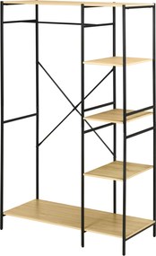 HOMCOM Penderie suport pentru haine de stil industrial din metal cu grindă și 4 rafturi, dim. 100L x 46L x 170,5H cm | Aosom Romania