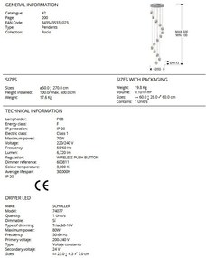 LUSTRA LED CU 14 PENDULE LED cu telecomanda ROCIO, crom