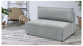 Modul pentru canapea gri deschis cu tapițerie din catifea reiată (de mijloc) Nihad modular – Bobochic Paris