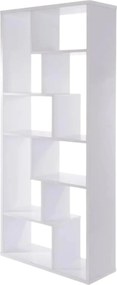 Biblioteca SERRA, alb, PAL melaminat, 90x30x184 cm