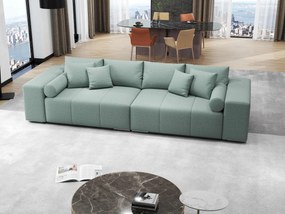 Canapea extensibilă dumonde cu ladă de depozitare si sezut confortabil din spuma high-density, Marbela Enjoy Mint XXL 295x100 cm