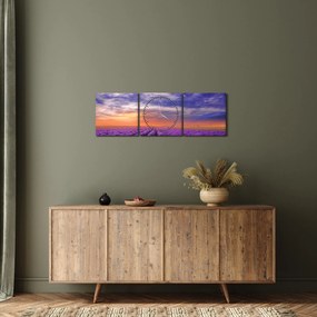 Tablou câmpului cu lavandă (cu ceas) (90x30 cm)