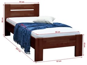 Pat single AMBER 90 x 200 cm, nuc închis