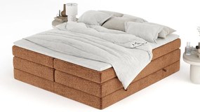 Pat boxspring portocaliu cu spațiu de depozitare/fără tăblie 180x200 cm Juniper – Maison de Rêve