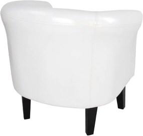 MIADOMODO Fotoliu Chesterfield cu taburet - alb