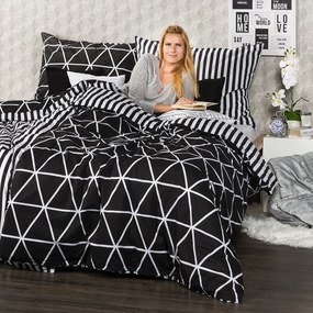 Lenjerie de pat din bumbac 4Home Galaxy, negru, 140 x 200 cm, 70 x 90 cm