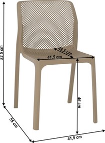 Scaun stivuibil, gri / maro gri-maro / plastic, LARKA