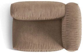 Modul pentru canapea modulară maro deschis cu tapițerie din catifea (cu colț pe partea dreaptă) Martina – Micadoni