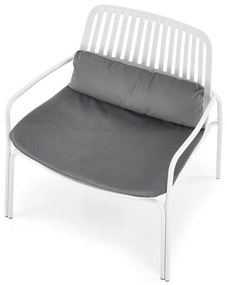 Fotoliu din plastic Melby alb - H75 cm