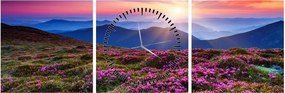 Tablou - Munte înflorit peisaj (cu ceas) (90x30 cm)