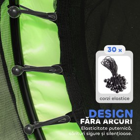 AIYAPLAY Trambulină pentru Copii 3-6 Ani cu Plasă de Siguranță, Փ140x190 cm, Verde | Aosom Romania