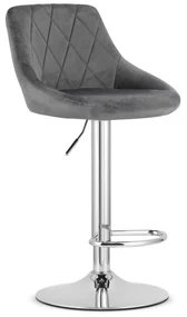Scaun de bar gri KAST VELVET