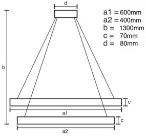 Lustră LED dimabilă pe cablu LED/65W/230V 3000-6500K + telecomandă