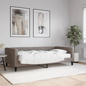 vidaXL Pat de zi cu saltea, gri taupe, 100x200 cm, textil