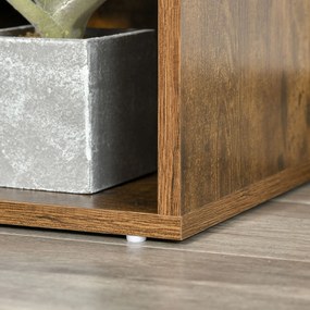 HOMCOM Bibliotecă-bancă 2 în 1 cu perne de șezut, etajeră cub cu 6 compartimente deschise, 102 x 30 x 61 cm, maro rustic | Aosom Romania