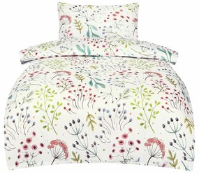 Lenjerie de pat albă din bumbac satinat pentru pat de o persoană 140x200 cm Jasmine – My House