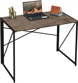 Birou Coavas, MDF/metal, maro/negru, 100 x 50 x 75 cm