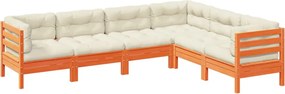vidaXL Set mobilier de grădină cu perne, 6 piese, lemn masiv de pin