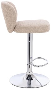 HR193W Scaun Latte Boucle cu Bază Cromata