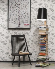 Lampadar chic cu rafturi pentru carti, CAMBRIDGE negru CAMBRIDGE/F/B