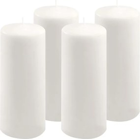 Set de lumânări tip pilon, 25 cm, Ø 10 cm, alb, 4 buc