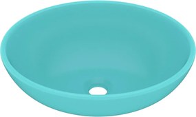 vidaXL Chiuvetă de lux, verde deschis, 40x33cm, ceramică, formă ovală